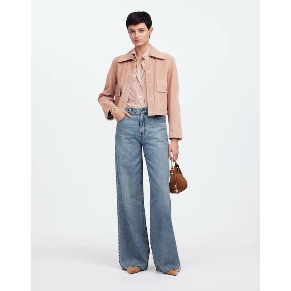 Madewell Superwide Leg Jeans Billings Airy Denim Medium Wash Boho Womens 25